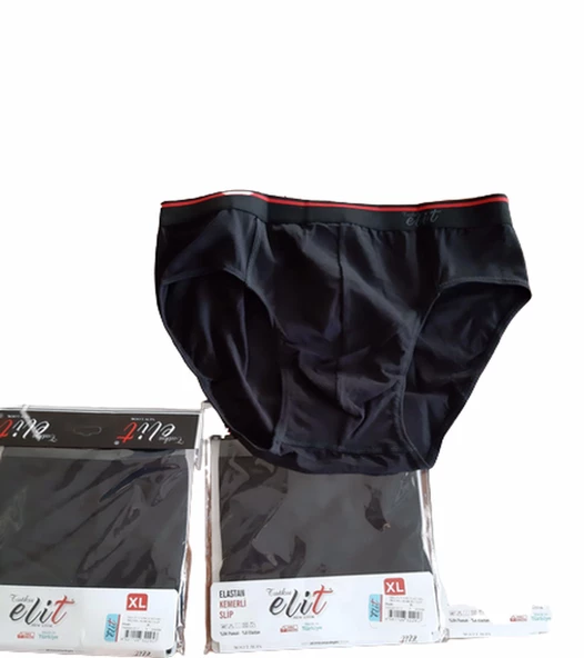 Tutku Elit Erkek Likralı İnce Bel Kemerli Slip Külot 1351 - 3 Adet  Siyah M - 3