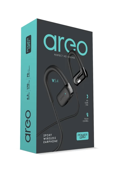 Powerway Areo Boyun Bantlı HD Ses Dokunmatik Profesyonel Bluetooth Kulaklık 6 Saat Şarj Süresi