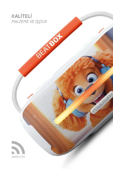 Powerway Beatbox Animals Köpek Led Işıklı Dayanıklı Ses Bombası Usb Sd Aux Bluetooth Hoparlör - 2
