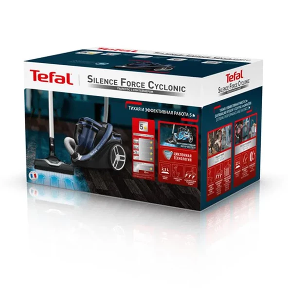 Tefal TW7690 Silence Force Cyclonic Toz Torbasız Elektrikli Süpürge - Mavi - 2