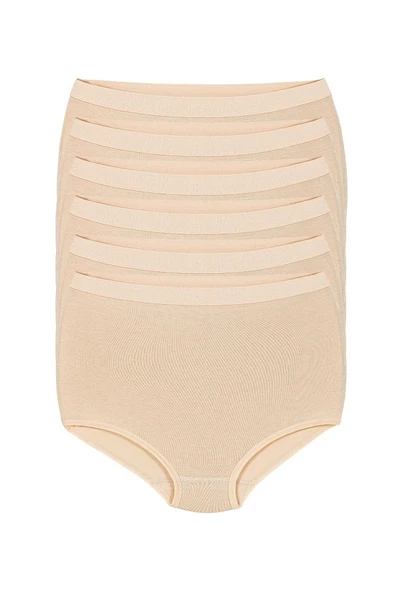 Yıldız Kadın Modal Yüksek Bel Silikonlu Likralı Toparlayıcı Külot 4200 - 6 Adet  Ten 3XL - Resim 2