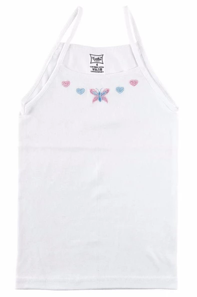 Tutku Kız Çocuk İp Askılı İşlemeli Atlet 0165 - 12 Adet  Beyaz 6 (11-12YAŞ) ürün görseli