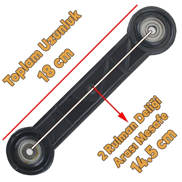 Beşik Sallama Aparatı (İki Delik Arası 14.5 cm) Çocuk Bebek Beşiği Takımı Aparatı Seti Siyah 4 Adet - 3