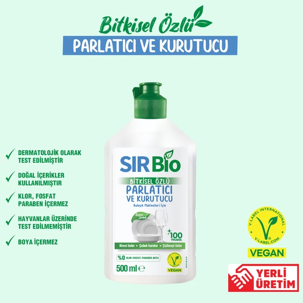 Sır Bio Bitkisel Özlü Bulaşık Makinesi Parlatıcı & Kurutucu 500 ml