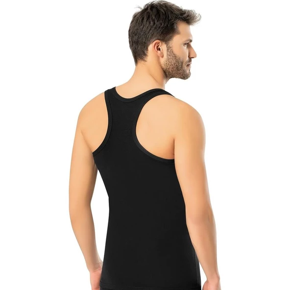 ERDEM 1121 ERKEK LİKRALI SPORCU ATLET  Siyah S