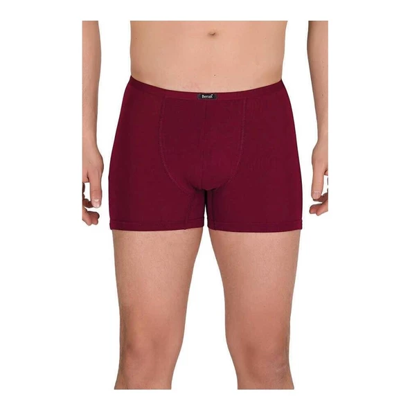 Berrak 4488 Erkek Modal İnce Kemer Boxer 3'Lü   Bordo S