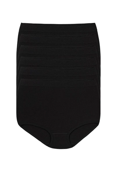 Yıldız Kadın Modal Yüksek Bel Silikonlu Likralı Toparlayıcı Külot 4200 - 6 Adet  XL Siyah - 2
