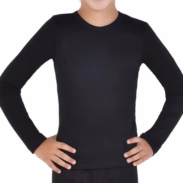 Tutku Erkek Çocuk Termal Alt Üst Takım - 0135-0136  Siyah 11-13 Yaş - Resim 3