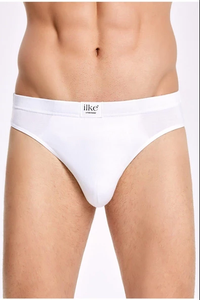 İlke Erkek Bambu Slip Külot 1607 - 6 Adet  Beyaz S