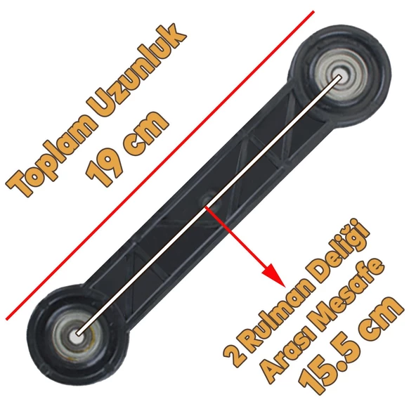 Beşik Sallama Aparatı (İki Delik Arası 15.5 cm) Çocuk Bebek Beşiği Takımı Aparatı Seti Siyah 4 Adet - 3
