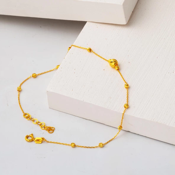 Dorika Toplu 22 Ayar Altın Halhal - Resim 3