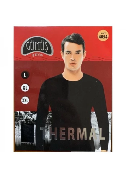 Gümüş Erkek Termal Uzun Kol Fanila İçlik 4054 - 2 Adet  XL Siyah - Resim 3