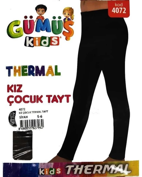 Gümüş Kız Çocuk Termal Tayt İçlik 4072 - 1 Adet  Siyah 6 (11-12YAŞ) - Resim 2