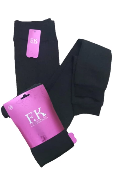 F.K. Leggings Kadın Termal Tayt Kışlık İçi Pelüş İçlik  - 2 Adet  Siyah S - M