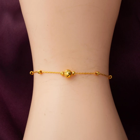 Dorika Toplu 22 Ayar Altın Halhal - Resim 4