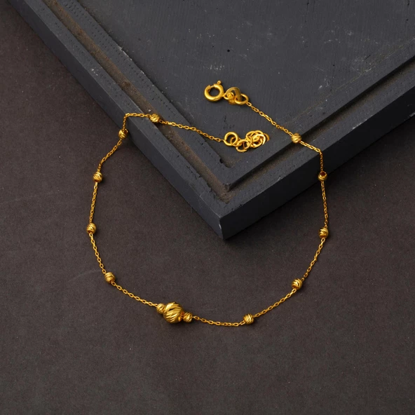 Dorika Toplu 22 Ayar Altın Halhal - Resim 2