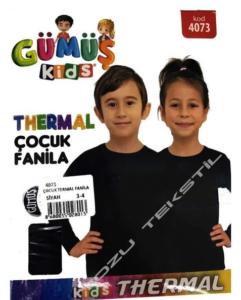 Gümüş Erkek Çocuk Termal Fanila İçlik 4073 - 1 Adet  Siyah 5 (9-10 YAŞ) - 2