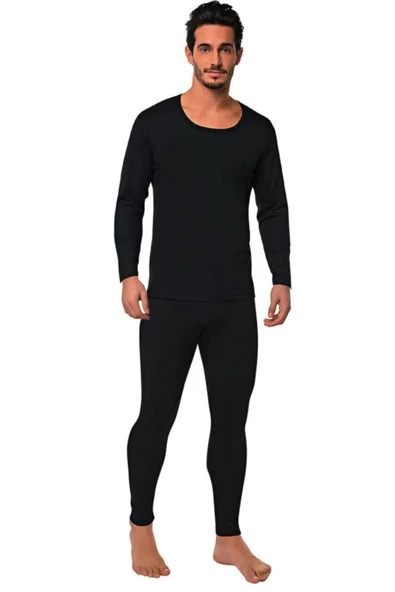 Tutku Elit Erkek Termal Tayt Fanila İçlik Set 1306-1307 - 2 Set  XL Siyah