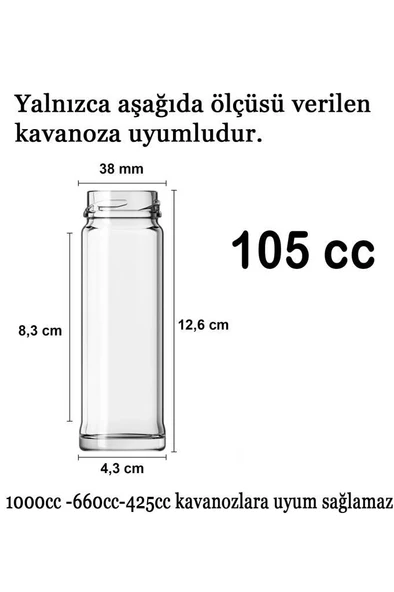 6 Adet 38mm Metal Kavanoz Kapağı Beyaz - 2