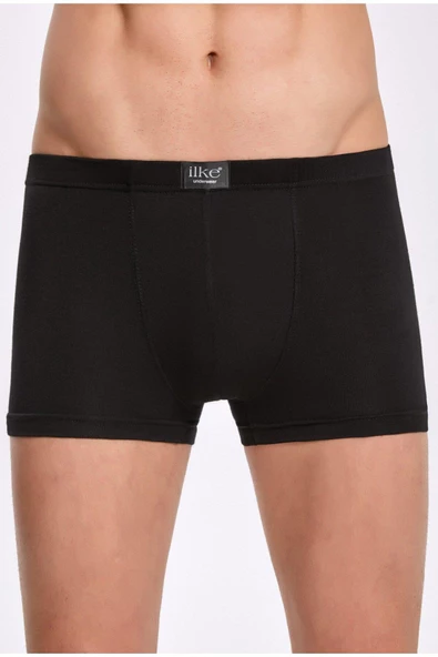 İlke Erkek Bambu Likralı Boxer 1606 - 6 Adet  Siyah M