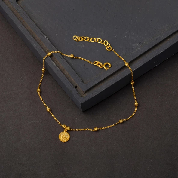 Tuğralı 22 Ayar Dorika Altın Halhal - Resim 2