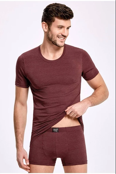 İlke Erkek Bambu Likralı Boxer 1606 - 6 Adet  M Bordo