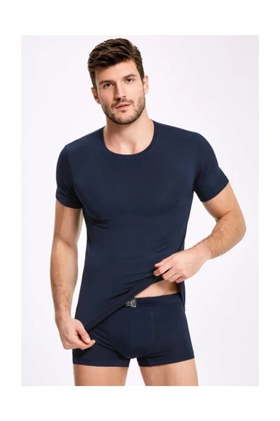 İlke Erkek Bambu Likralı Boxer 1606 - 6 Adet  L Lacivert