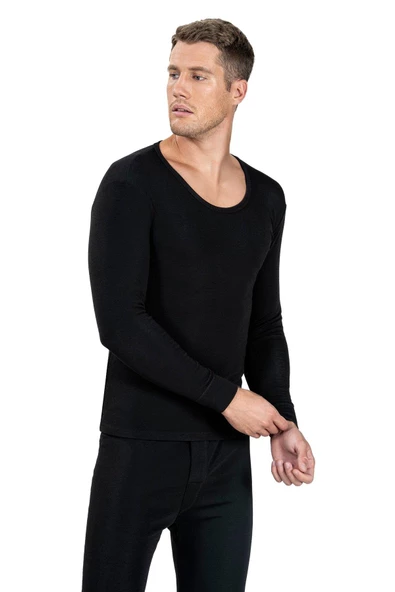 Jiber Erkek Termal Üst Fanila 170- 2 Adet  Siyah 2XL - Resim 2