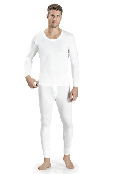 Jiber Erkek Termal Tayt Fanila İçlik Set 160/161 - 1 Set  L Ekru ürün görseli 1