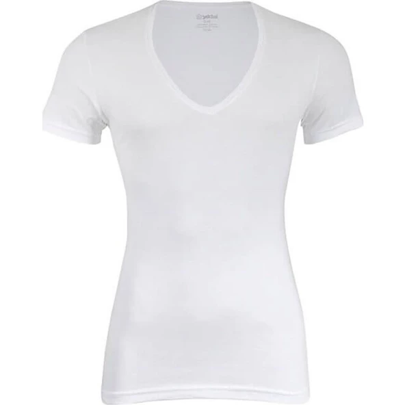 3'Lü Yıldız 355-356 Erkek Derin V Yaka Kısa Kollu T-Shirt  Beyaz S ürün görseli