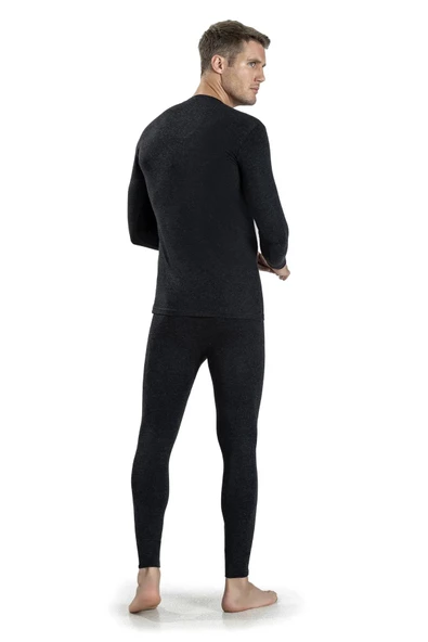 Jiber Erkek Termal Tayt Fanila İçlik Set 160/161 - 1 Set  Siyah L - Resim 2