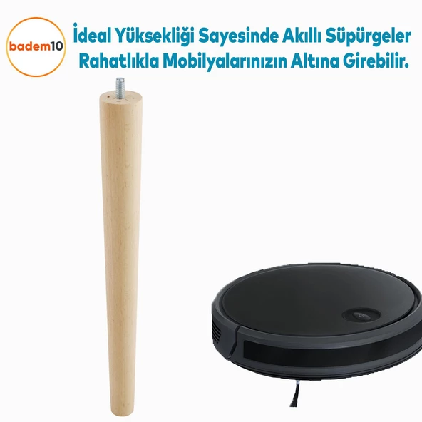 4'lü Ahşap Sehpa Ayak Takımı 35 cm Zigon Puf Tabure Ayağı Masa Ayakları Açılı Bağlantı Aparatı Dahil - 3