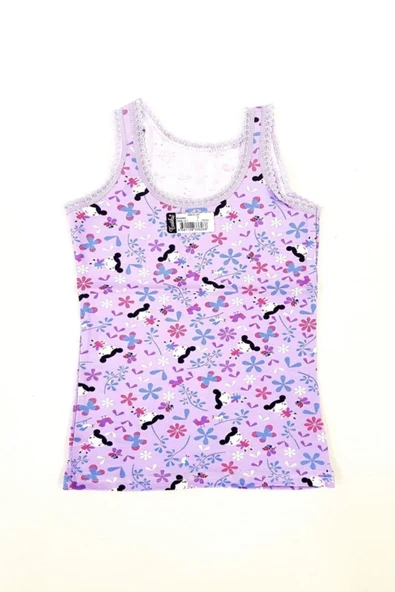 Tutku 0848 Kız Çocuk Elastan Empirme Geniş Askı Atlet 6 Adet  Karışık Renk 4 (7-8 YAŞ) - Resim 3