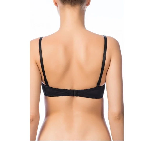 3'Lü NBB 3505 Mikro Kaplı Desteksiz Sütyen  Siyah 85B - Resim 2