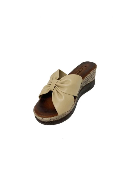 Eloriss 787-24 Ortopedik Deri Dolgu Topuklu Kadın Terlik - Resim 2