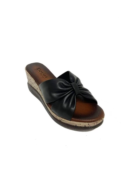 Eloriss 787-24 Ortopedik Deri Dolgu Topuklu Kadın Terlik - Resim 4