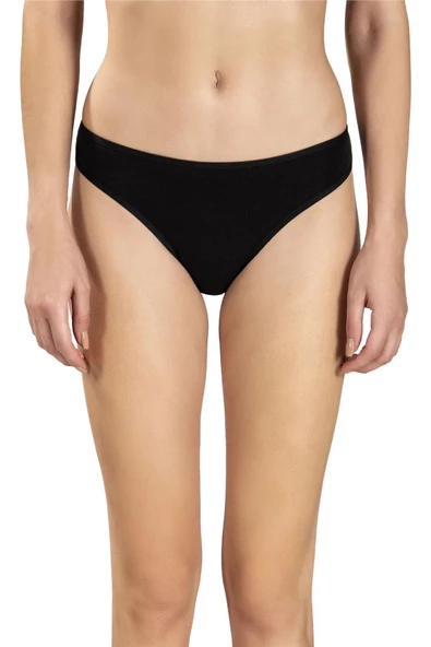 Jiber Kadın Pamuklu Likralı Bikini Külot 655 - 6 Adet  Siyah S