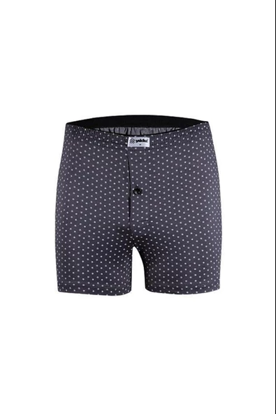 Yıldız Erkek Pamuklu Büyük Beden Düğmeli Kıvırma Bel  Desenli Boxer 48 - 6 Adet  Karışık Renk 5XL