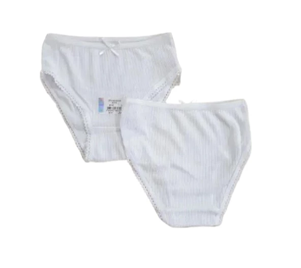 Berrak Kız Çocuk Modal Kaşkorse Bikini Külot 2574 - 6 Adet  Beyaz 2 No:2-3 Yaş - 2