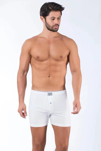 Tutku Elit Erkek Havlu Bel Penye Boxer 1101 - 6 Adet  Beyaz M