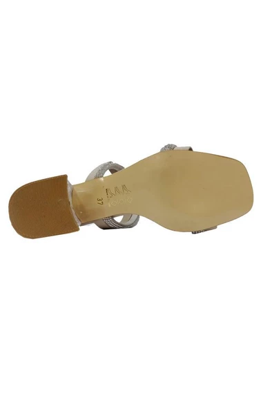 Cotcolic 01202 Taşlı Şeffaf Topuk Fashion Kadın Terlik - 9