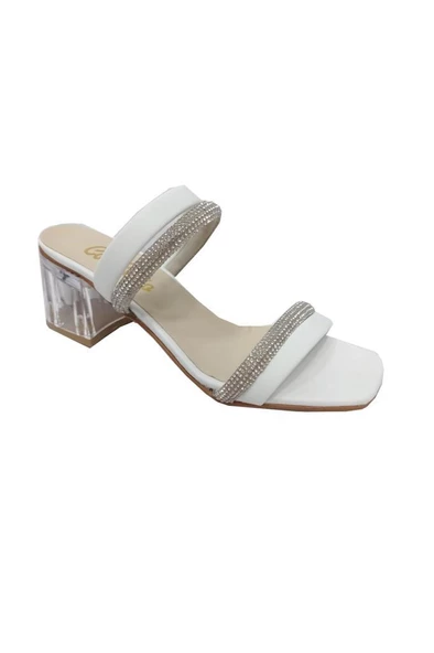 Cotcolic 01202 Taşlı Şeffaf Topuk Fashion Kadın Terlik - 7