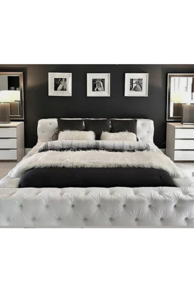 Çift Kişilik Baza Başlık Snowflake Renk Beyaz - Resim 2