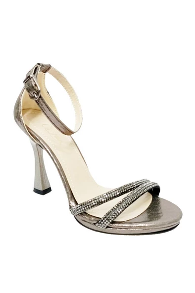 Gizem 803 Parlak Deri Kare Topuk Taşlı Kadın Sandalet - Resim 7