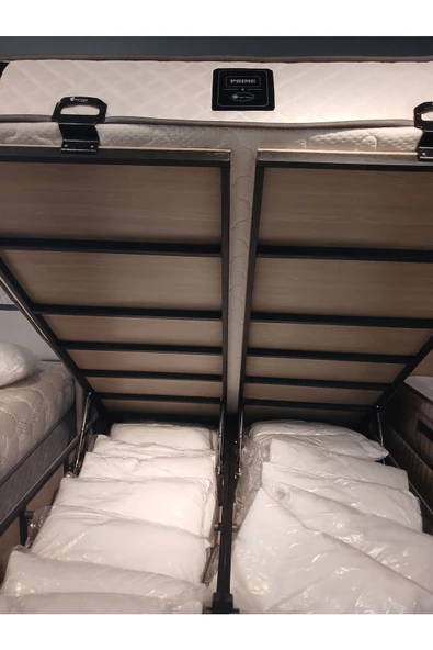 NİVA BAZA Çift Kişilik GOLD Baza Başlık POCKET YAYLI YATAK ve 2 Adet komodin - Resim 3