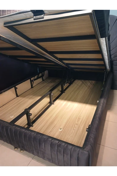NİVA BAZA Çift Kişilik Baza Başlık Pedli Yatak 2 adet Komodin MADALYON SET - 5