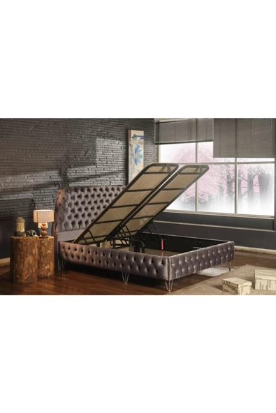 Niva Eylül Sandıklı Baza Başlık ( Gümüş Veya Gold Renk Ayaklı )yatak Hariç - Resim 3