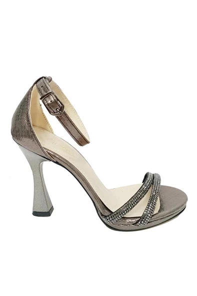 Gizem 803 Parlak Deri Kare Topuk Taşlı Kadın Sandalet - Resim 9