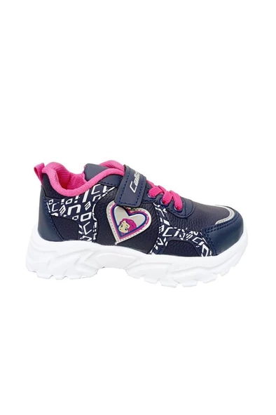 Callion 047 Deri Kız Çocuk Sneakers Ayakkabı 26-30 Lacivert Fuşya - 2