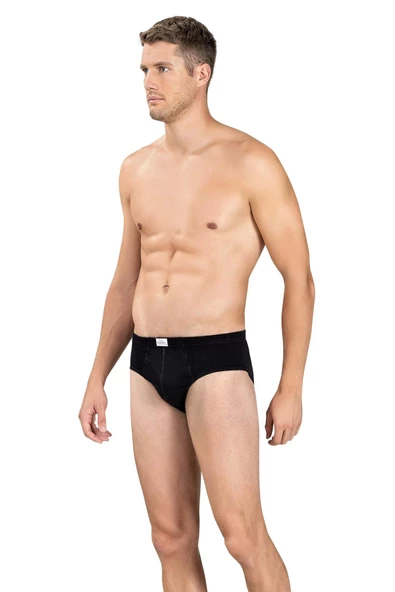 Jiber Erkek Renkli Slip Külot 129 - 6 Adet  Siyah S - Resim 2